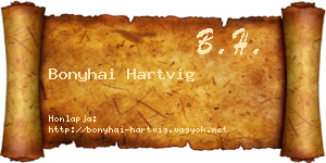 Bonyhai Hartvig névjegykártya